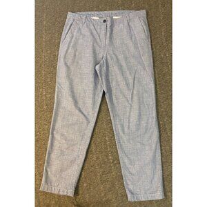 Talbots Womens The Weekend Chino Pants Size 12 Light Blue 100% Cotton Chambray